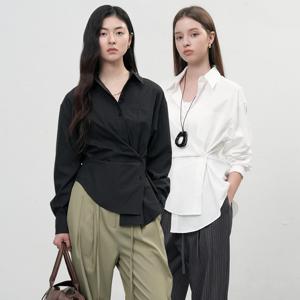 링클프리 버튼 랩 셔츠 [2COL] / WBE3L03501