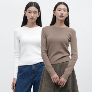 이지 크루넥 풀오버 니트 [4COL] / WBE4L05523