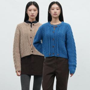 벌룬 헤어리 케이블 가디건 3COL / WBE4L04536