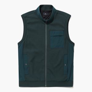 [정가 418,000원] 남성 우븐 하이브리드 풀집업 방풍 베스트 다크그린(MP321MKV91)