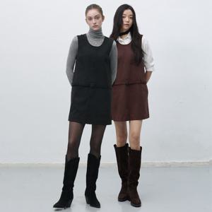 스웨이드 벨티드 원피스 [3COL] / WBE4L15512