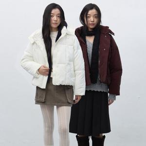 [혜임님 착용] 스퀘어 퀼팅 후드 숏 푸퍼 3COL / WBE4L07537