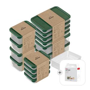 말랑납작이 베이직 기프트세트 반투명/숲초록