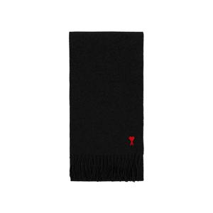 AMI BFUSF405 334 001  드 꾀흐 하트 로고 프린지 머플러