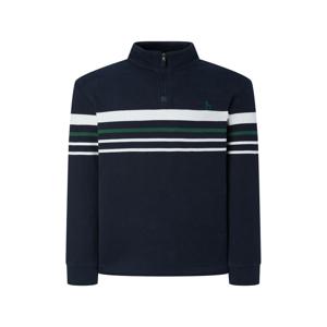 남성 [[24FW]] WHTS4D531N2 [스테디셀러] 네이비 스트라이프배색 면 반집업티셔츠