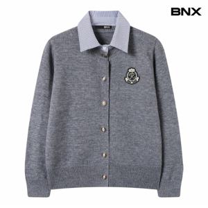 정상가:59,000원 ㅣ 스트라이프 카라 배색 자수 가디건 (BX4CD001L0)