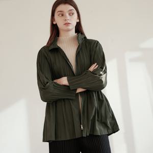 [최초가 242000원] 하이넥 이중 플리츠 스트링 점퍼_YG09WNPJP03