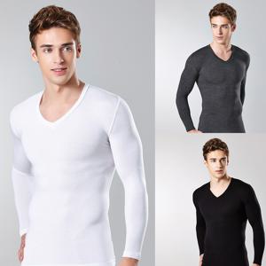 남성내복상의 발열내복상의 히트엔진 기능성 긴팔 브이넥 겨울용