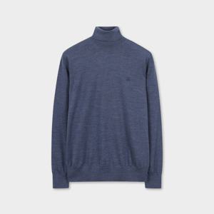[정상가 199000원] 메리노울 로고 터틀넥 스웨터 (인디고) (BBWUMNF301)