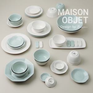 윤도자기 청아 순백 도자기 6인 홈세트 37P