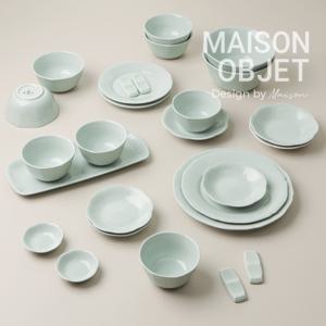 윤도자기 청아 도자기 4인 홈세트 27P