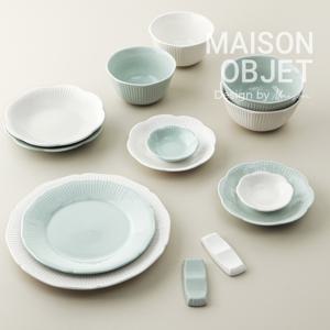 윤도자기 청아 순백 도자기 2인 홈세트 14P