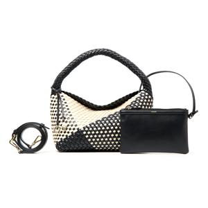 (단독특*) 인트레치아토 라지 토트백 - 블랙 콤비