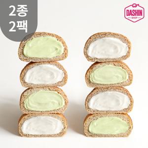 다신샵 통밀당 저당 우유 크림빵 2종 2팩 / NO밀가루 식단빵 피스타치오