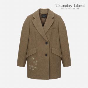 [정상가-529000원][Thursday Island] 테일러드 하프 코트(T228MCT236W)