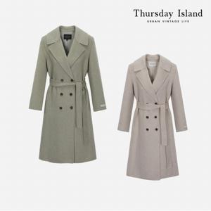 [정상가-579000원][Thursday Island] 벨티드 핸드메이드 코트(T228MCT531W)