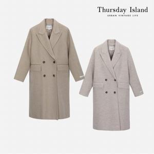 [정상가-599000원][Thursday Island] 더블 4버튼 핸드메이드 코트(T228MCT532W)
