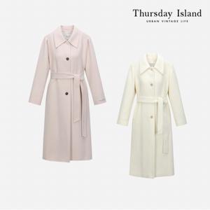 [정상가-639000원][Thursday Island] 싱글여밈 핸드메이드 코트(T228MCT534W)