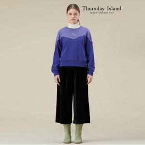 [정상가-159000원][Thursday Island] 배색 믹스 스웻셔츠(T238MST231W)