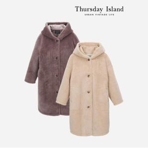 [정상가-499000원][Thursday Island] 후드 퍼 롱코트(T238MLT242W)