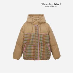 [Thursday Island] 코듀로이 블록 모직 다운 점퍼(T238MDJ237W)