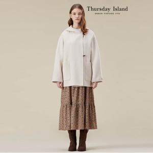 [정상가-579000원][Thursday Island] 후드 핸드메이드 더블 코트(T238MCT241W)