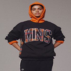 Check Combination Sweatshirt_Black_기모원단