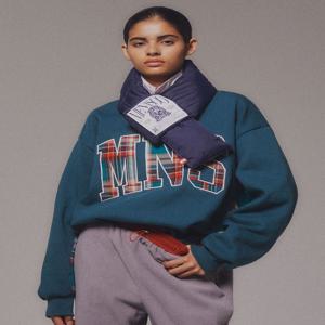 Check Combination Sweatshirt_Green_기모원단