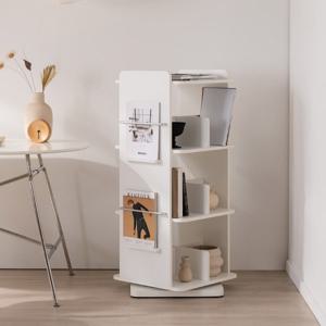 삼익가구 포어 3단 전면 회전책장 화이트