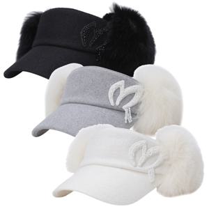 [마스터바니] 여성 비즈 와펜 리얼 퍼 썬바이저 421C4CP671