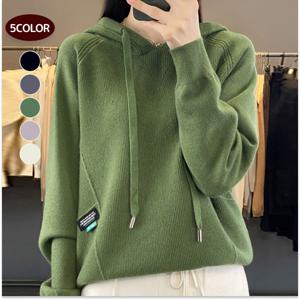 [브리치]  / 여성 라벨 포인트 긴팔 후드 니트티 NK1832 5컬러/2사이즈