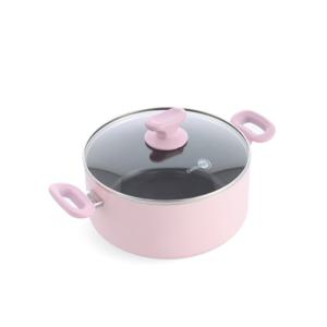 토리노 세라믹코팅 양수 뚜껑 냄비 24cm (쿼츠 핑크)