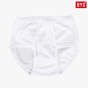 남자흰색팬티 백색삼각팬티 소변구 있는 순면 브리프 1매