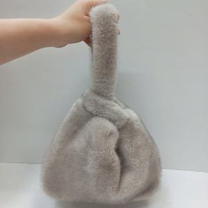 밍크 페이크 퍼 여성 토트백 복조리 털 가방