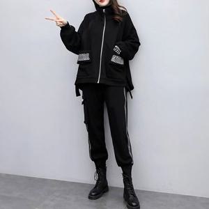 [하프클럽] (55~88)이니셜기모러닝 상하세트 팬츠세트 여성와이드데님팬츠 여성바지정장 가을하객룩 빅사이즈하