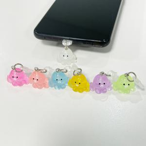미니 야광 문어 C타입 먼지 마개 충전단자 보호캡 핸드폰 에어팟 아이폰 실리콘 폰마개