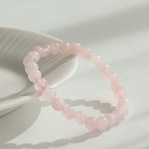 장미석 로즈쿼츠 심플 원석팔찌 6미리 파워스톤 천연석