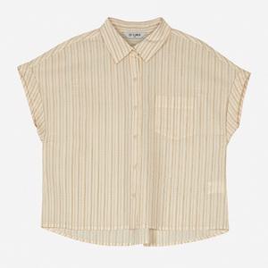 여성 지지미 스트라이프 롤업 셔츠 CSL310