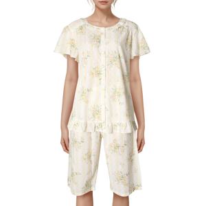 여성 반팔&반바지 파자마 얇고 가벼운 우라기리순면 잠옷 WP8861R