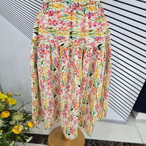 플로럴 롱스커트 여성 봄스커트 하이웨스트 밴딩 치마 데일리룩 페미닌룩_YS_3