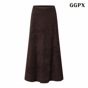 정상가:79,000원 ㅣ 심플 A라인 벨벳 롱 스커트 (GPCWH023D)