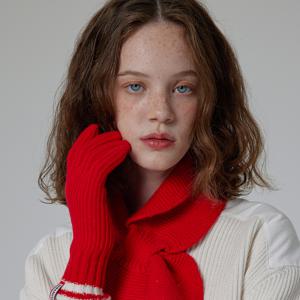 [정상가 49,000원][WOMEN] 에센셜 니트 핑거홀 장갑 - 레드 HDW0002CGZRED