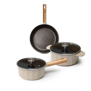 STOLTZ  초코 냄비 프라이팬 IH 인덕션 베이직 3종세트(편수18+양수20+팬24)