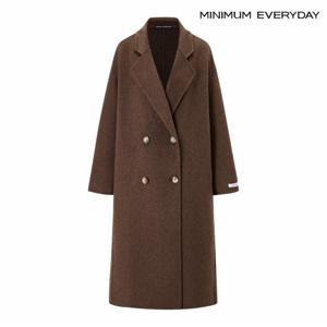 정상가:249,000원 ㅣ  에브리데이]더블 버튼 카라넥 오버핏 롱 울 블렌드 코트 (EB4JH007D)