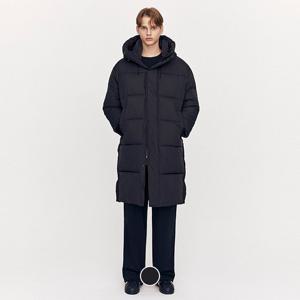 지오다노 남성 겨울 블랙 후드 롱 패딩 다운 점퍼 075927