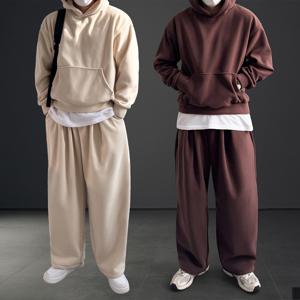 비비오 히터 후드 후리스 밴딩 와이드 양기모 트레이닝 세트 (3color) 두꺼운 셋업