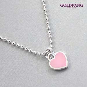 [골드팡]실버 베이비핑크하트 목걸이