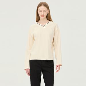 [본사] 브이넥 스트랩 티셔츠_BATS10511IV