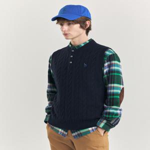 남성 [[24FW]] HZSW4D361N2 네이비 울 헨리넥 케이블 베스트