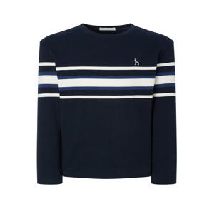 남성 [[24FW]] WHTS4C343N2 [스테디셀러] 네이비 라인배색 면 긴팔티셔츠